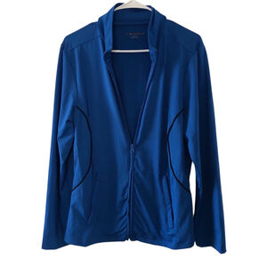 Nordic Track Athletic Track Jacket Electric Blue Moisture Wicking Fitted Size XL